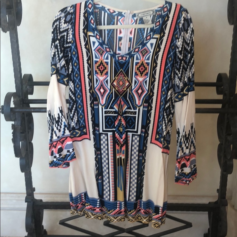 Geometric print mini dress